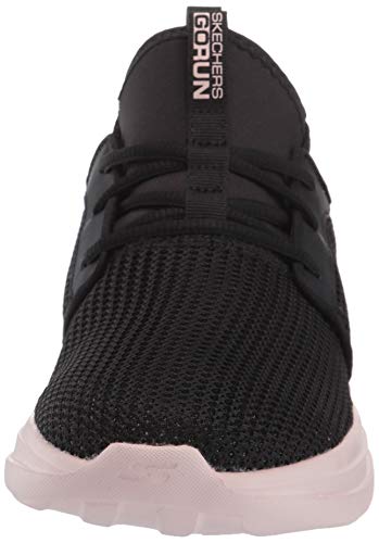 Skechers GO Run Fast, Zapatillas Mujer, Negro Negro Negro Textil Pink Trim Bkpk, 37 EU