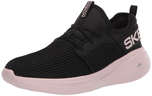 Skechers GO Run Fast, Zapatillas Mujer, Negro Negro Negro Textil Pink Trim Bkpk, 37 EU