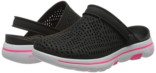 Skechers Go Walk 5, Sandalias Punta Cerrada Mujer, Negro (Black/White Synthetic BKW), 37 EU