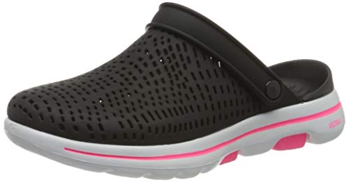 Skechers Go Walk 5, Sandalias Punta Cerrada Mujer, Negro (Black/White Synthetic BKW), 37 EU