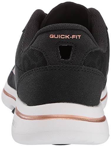 Skechers GO Walk 5 Wild, Zapatillas Mujer, Negro Negro Negro Textil Ribete Oro Bkgd, 38.5 EU