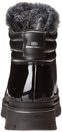 Skechers Jammers, Botas Cortas al Tobillo Mujer, Duraleather de Patente Negro, 38 EU