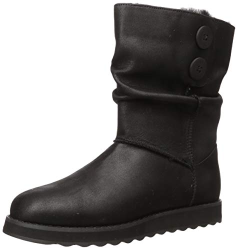 SKECHERS Keepsakes 2.0-Upland-Mid - Bota alta ancha con detalle de botones, diseño de media caña, Negro (Negro), 35 EU