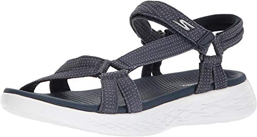 Skechers On The Go 600 15316-nvy, Sandalias Deportivas Mujer, Azul (Navy 15316/Nvy), 39 EU