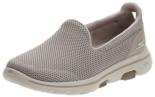 Skechers Performance Go Walk 5, Zapatillas Mujer, Taupe (TPE Black Textile/Trim), 38 EU