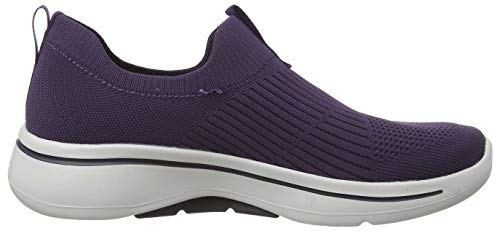 Skechers Performance Go Walk Arch Fit-Iconic, Zapatillas Mujer, Multicolor (Pur Black Textile/Trim), 37 EU