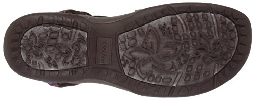 Skechers Reggae Slim-Vacay, Sandalias de Talón Abierto Mujer, Negro (Choc Black Duraleather/Webbing), 38 EU