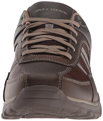 Skechers Rovato-Texon, Zapatillas Hombre, Negro (Choc Black Taupe Leather), 43 EU