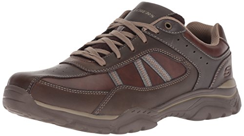 Skechers Rovato-Texon, Zapatillas Hombre, Negro (Choc Black Taupe Leather), 43 EU