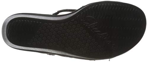 Skechers Rumble On-Dreamy Days, Sandalias de Punta Descubierta Mujer, Negro (BLK Black Mitobuck/Metal Beads), 37 EU