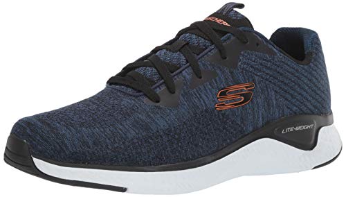 Skechers Solar Fuse-Kryzik, Zapatillas Hombre, Azul (NVBK Black Mesh/Synthetic/Black Trim), 44 EU