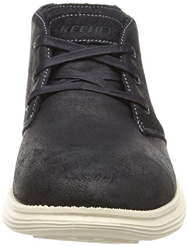 Skechers Status-Rolano, Mocasines Hombre, Negro (BLK Black Oily Suede), 41 EU