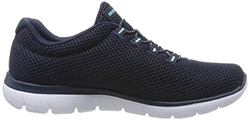 Skechers Summits, Zapatillas Mujer, Multicolor (NVLB Black Mesh/Trim), 38 EU