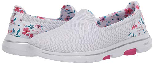 Skechers Tenis Go Walk 5-124004 para mujer, blanco (Blanco/Multi), 36.5 EU