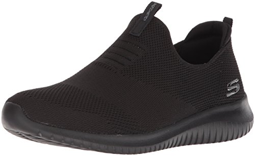 Skechers Ultra Flex-First Take, Zapatillas sin Cordones Mujer, Negro (BBK Black Knit Mesh/Trim), 40 EU