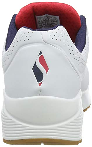 Skechers UNO Stand ON Air, Zapatillas Hombre, Blanco (White Durabuck/Navy/Red Trim Wnvr), 41 EU