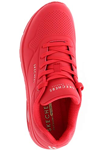 Skechers Uno Stand On Air, Zapatillas Mujer, Rojo (Red Durabuck Red), 38 EU