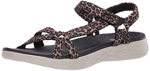 Skechers Women's On-The-go 600-140152 Sport Sandal, Leopard, Numeric_12