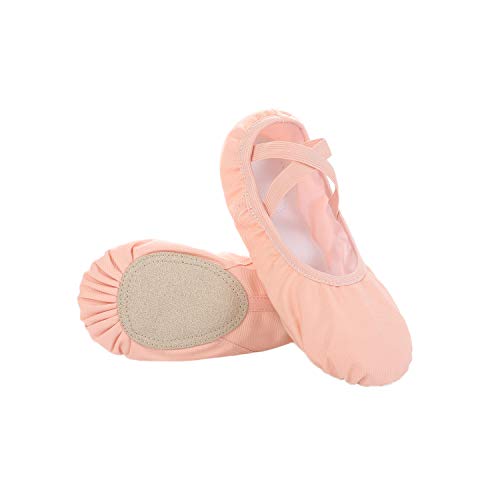 SKYSOAR Zapatillas de Ballet Zapatillas de Lona con Suela Dividida para Danza Gimnasia Zapatillas de Yoga Damas Niñas para niños y Adultos (35 EU, Rosa)