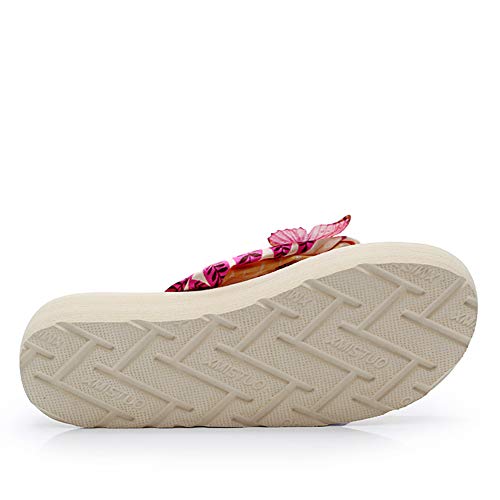 SLCN Chancletas Mujer，Sandalias De Verano，Flor Mariposa,A,41-42EU/7.5-8UK