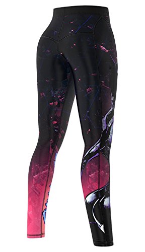 SMMASH Space Cat Deportivos Leggins Largos Mujer, Mallas Deporte Mujer, Yoga, Fitness, Crossfit, Correr, Material Transpirable y Antibacteriano, (S)