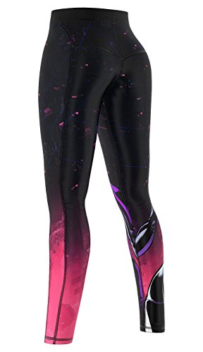 SMMASH Space Cat Deportivos Leggins Largos Mujer, Mallas Deporte Mujer, Yoga, Fitness, Crossfit, Correr, Material Transpirable y Antibacteriano, (S)