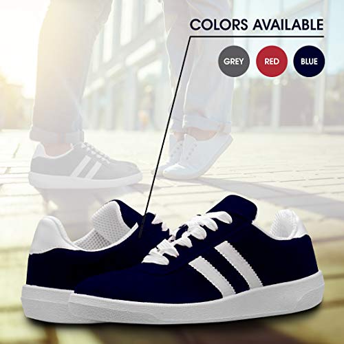 Sneakers de Gamuza Unisexo - Zapatos de Hombre & Mujer & Adolescentes - Calzado informal - Cómodo - Ligero - Para Caminar en Clima Seco - Tallas 42 - Azul