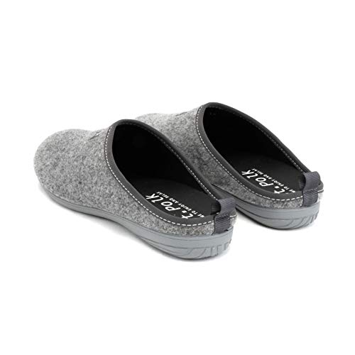 St.Polk® Zapatillas casa Mujer/Hombre Slippers Pantuflas de Estar por casa Fabricadas España Original Unisex Invierno/Verano máxima Comodidad Suela Caucho Plantilla Extraible (Gris/Gris, Numeric_44)