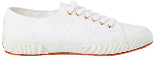 Superga 2750 COTU Classic Sneakers, Zapatillas Unisex Adulto, Blanco (White/Gold A15), 41 EU