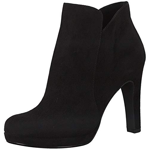 Tamaris Mujer Botines, señora Botines, Botas,Botas de Media caña,Botines,botín,Tobillo Alto,Cremallera,Black,38 EU / 5 UK