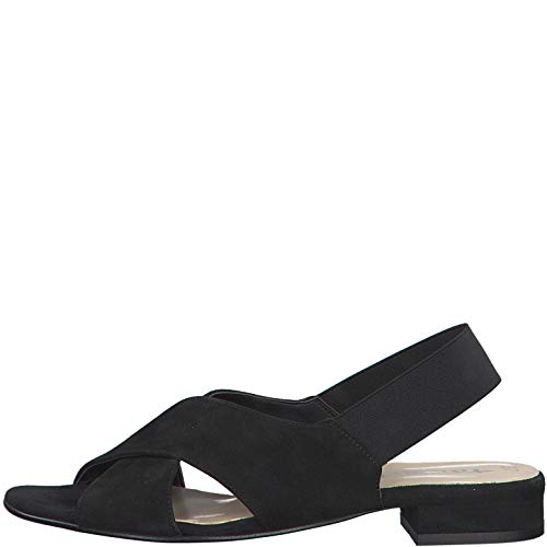 Tamaris Mujer Sandalias de Vestir 28017-34, señora Sandalia tacón, Sandalias,Zapatos del Verano,cómodo y Planas,Black,39 EU / 5.5 UK