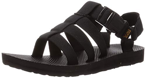 Teva Original Dorado, Sandalias de Punta Descubierta para Mujer, Negro Black Black, 40 EU