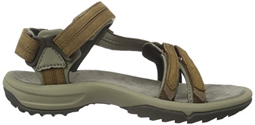 Teva W Terra Fi Lite Leather, Sandalias de Punta Descubierta Mujer, Marrón Braun Brown 556, 36 EU