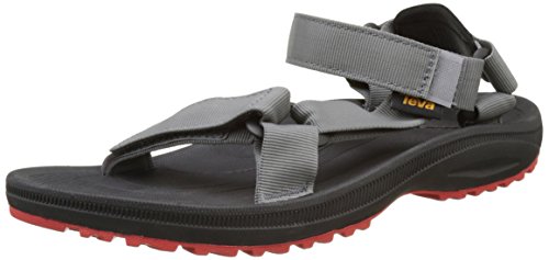 Teva Winsted Solid, Zapatillas de Atletismo Hombre, Negro (Black/Red B), 44.5 EU