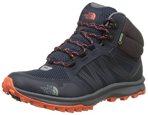 The North Face Litewave Fastpack Mid Gore-Tex, Botas de Senderismo Mujer, (Urban Navy/nastrtium Orange), 37.5 EU