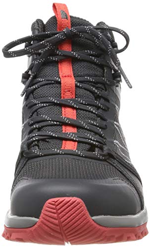 The North Face W LW Fp II Mid GTX, Botas de Senderismo para Mujer, Gris (Ebony Grey/Fiesta Red C40), 38.5 EU