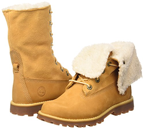 Timberland 6 Inch Waterproof Shearling (Junior), Botas Unisex Adulto, Amarillo Wheat Nubuck, 40 EU