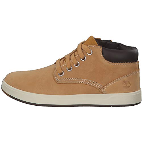 Timberland Davis Square Leather Chukka (Youth), Botas Unisex-Niños, Amarillo Wheat Nubuck, 33 EU