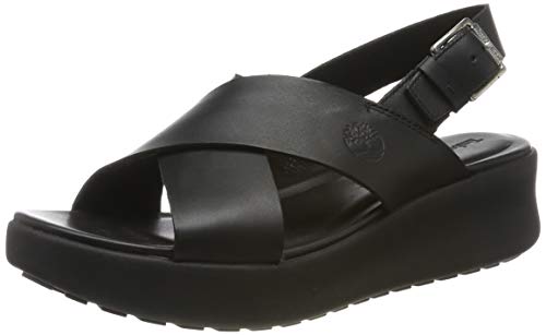 Timberland Los Angeles Wind Slingback, Sandalias Mujer, Negro Black Full Grain, 39 EU