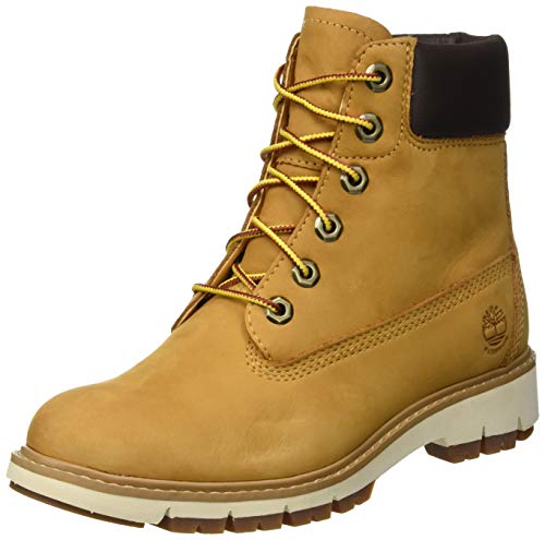 Timberland Lucia Way 6 Inch Waterproof, Botas Chukka Mujer, Amarillo Wheat Nubuck, 39 EU