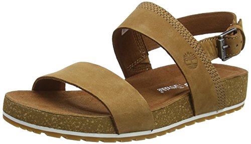 Timberland Malibu Waves 2 Band, Sandalias Mujer, Marrón Rust Nubuck, 36 EU