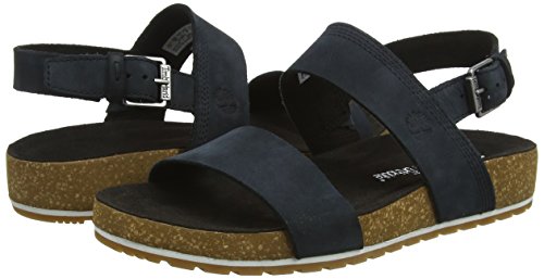 Timberland Malibu Waves 2-Band Slide, Mules Mujer, Negro (Jet Black Naturebuck 015), 39 EU