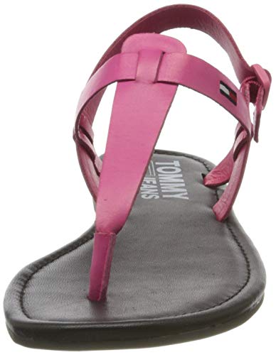 Tommy Hilfiger Color Block Basic Thong Sandal, Sandalias Punta Cerrada para Mujer, Rojo (Blush Red Xif), 42 EU