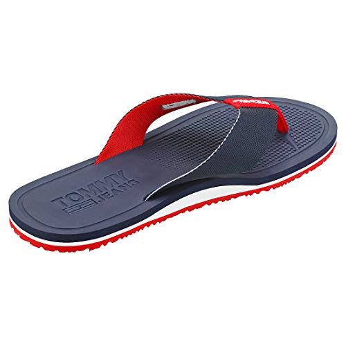 Tommy Hilfiger Comfort Footbed Beach Sandal, Chanclas Hombre, Rojo (RWB 0kp), 41 EU