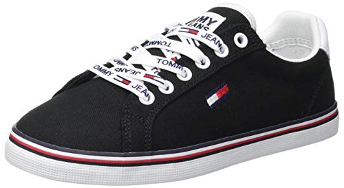 Tommy Hilfiger Essential Lace Up Sneaker, Zapatillas Mujer, Negro Black Bds, 35 EU