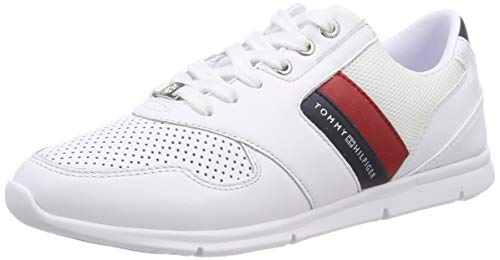 Tommy Hilfiger Lightweight Leather Sneaker, Zapatillas Mujer, Rojo (RWB 020), 42 EU