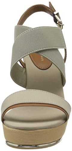 Tommy Hilfiger TH Hardware Basic High Wedge, Sandalias Punta Cerrada Mujer, Beige (Stone Aep), 40 EU