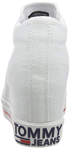 Tommy Hilfiger Wedge Casual Sneaker, Zapatillas Mujer, Blanco (White Ybs), 42 EU