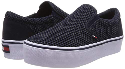 Tommy Hilfiger Wmn Slipon Textile City Sneaker, Zapatillas Mujer, Azul (Midnight 403), 40 EU