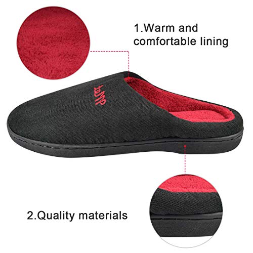 Tuopuda Hombres y Damas Caliente Zapatillas de Espuma de Memoria Zapatillas de Casa Zapatillas Mocasín con Forro Polar Zapatos de Interior Antideslizantes para Exteriores